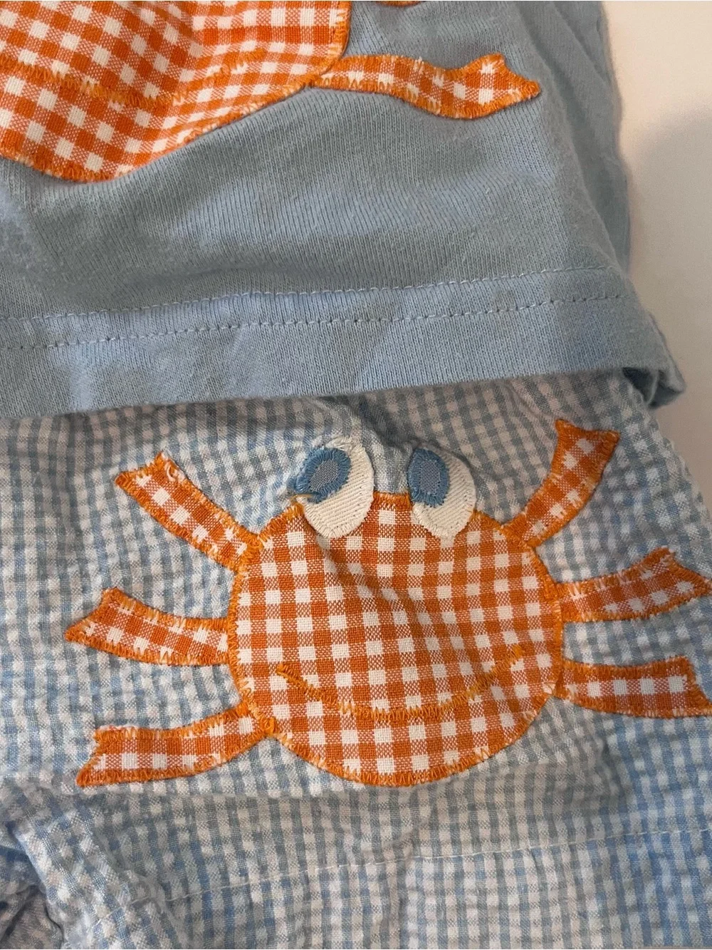 Funtasia Too Baby Boy Swim Set 12m Crab Seersucker Swim Trunks Light Blue